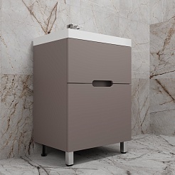 Style Line Тумба с раковиной Матис 60 тауп темный – фотография-3